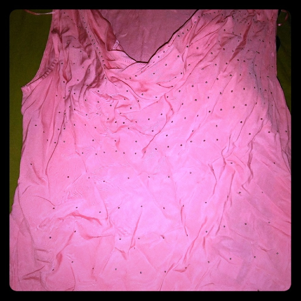 Tank top with rhinestones